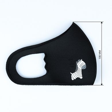 Защитная маска Pitta Black Zebra PC-BZ, размер: детский, черная