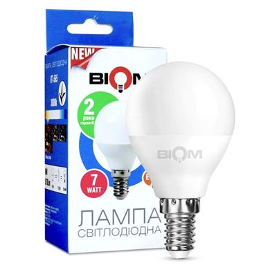 Светодиодная лампа Biom BT-565 G45 7W E14 3000К матовая