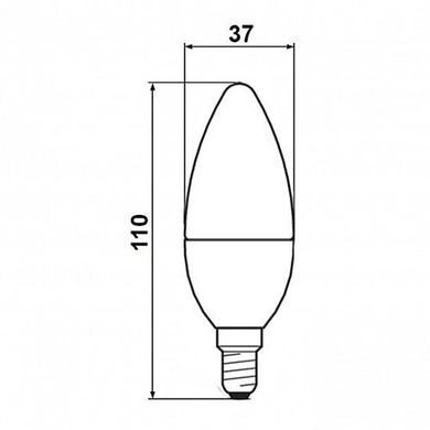 Свiтлодiодна лампа Biom BT-569 C37 7W E14 3000К матова