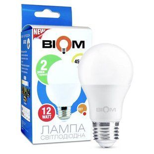 Светодиодная лампа Biom BT-512 A60 12W E27 4500К матовая