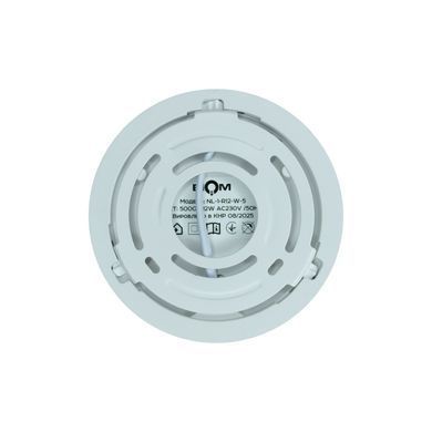 Светильник светодиодный Biom NL-1-R12-W-5 12w круглый 5000К белый