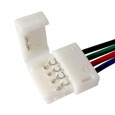 Конектор для свiтлодiодних стрiчок OEM SC-09-SWS-10-4 10mm RGB 2joints wire (дрiт-2 затискача)