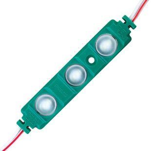 Светодиодный модуль BRT XG193 5630-3 led W 1,5W GREEN, 12В, IP65 зеленый с линзой полусфера