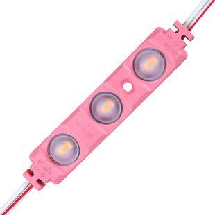 Светодиодный модуль BRT XG194 5630-3 led W 1,5W PINK, 12В, IP65 розовый с линзой полусфера