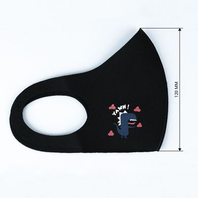 Захисна маска Pitta Black Dino PT-B, розмір: підлітковий, чорна