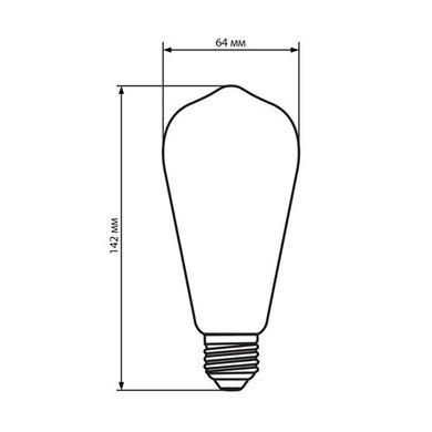 Світлодіодна лампа Biom FL-418 ST-64 8W E27 2350K Amber