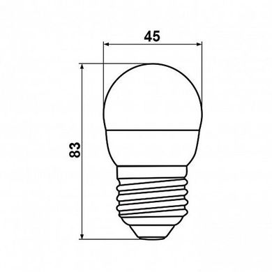 Свiтлодiодна лампа Biom BT-564 G45 7W E27 4500К матова