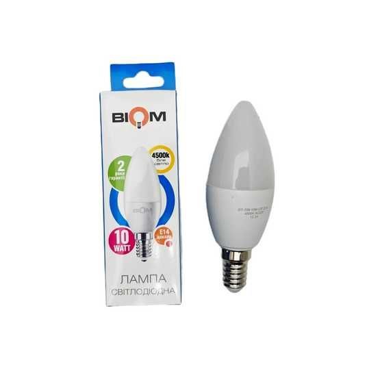 Светодиодная лампа Biom BT-708 C37 10W E14 4500К матовая - BIOM