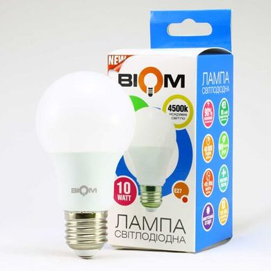 Свiтлодiодна лампа Biom BT-510 A60 10W E27 4500К матова