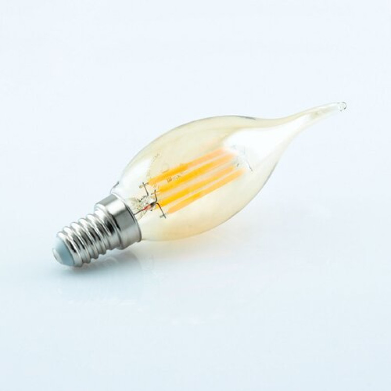 Светодиодная лампа Biom FL-415 C35 LT 4W E14 2530K Amber свеча на ветру