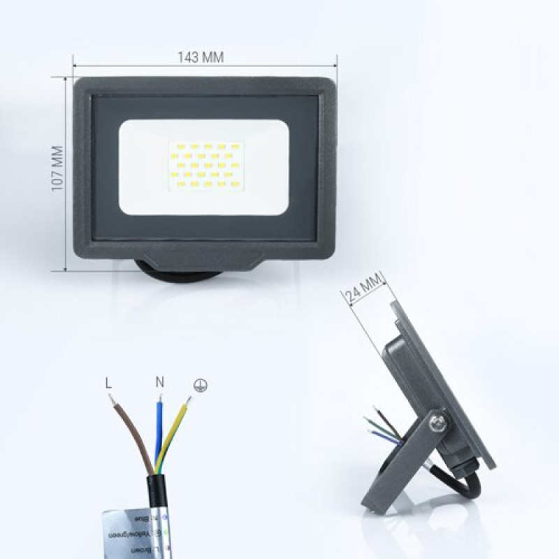 Светодиодный прожектор BIOM 20W S5-SMD-20-Slim 6200К 220V IP65