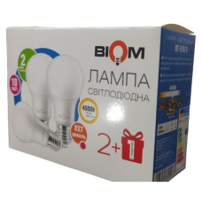 Светодиодная лампа Biom BT-510/3 A60 10W E27 4500К матовая (упаковка 3 шт.)